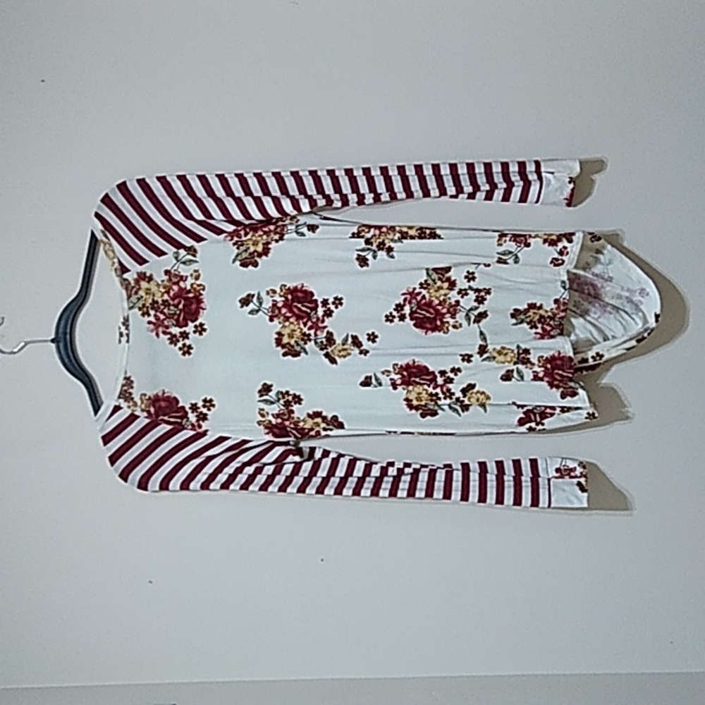 P.S. Kate Floral And Stripe Long Sleeve Top - Picture 2 of 3